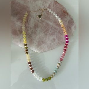 Anthropologie Serafina Rainbow Stone Necklace Semi-Precious